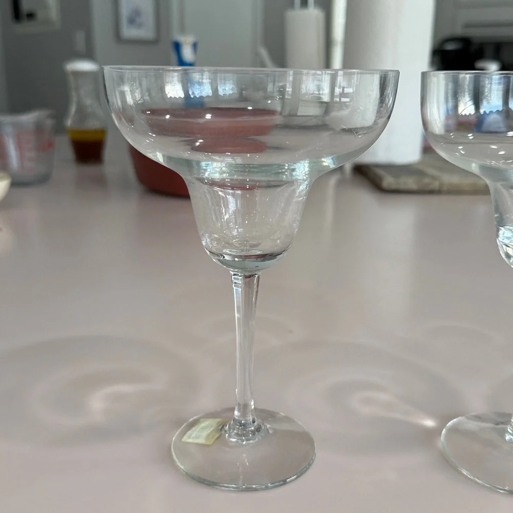 Crate&Barrel Clear Glass Margarita Glass